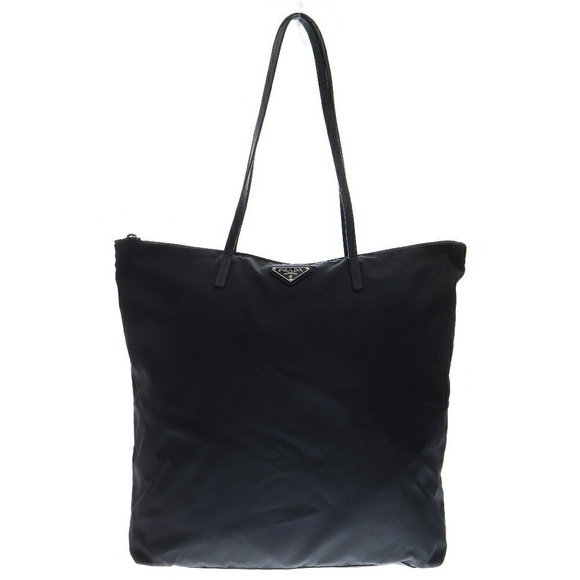 Prada Tote Bag Black Nylon Handbag Shoulder - Picture 1 of 5